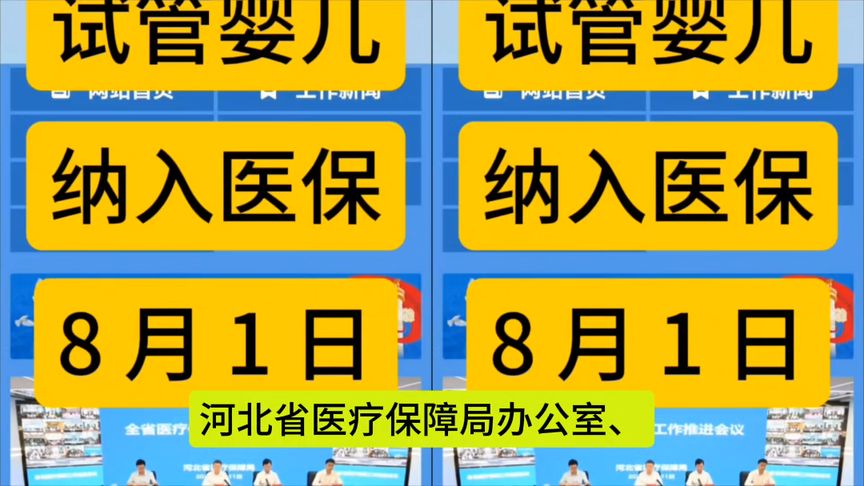8 月 1 日起， 试管婴儿纳入医保报销范围